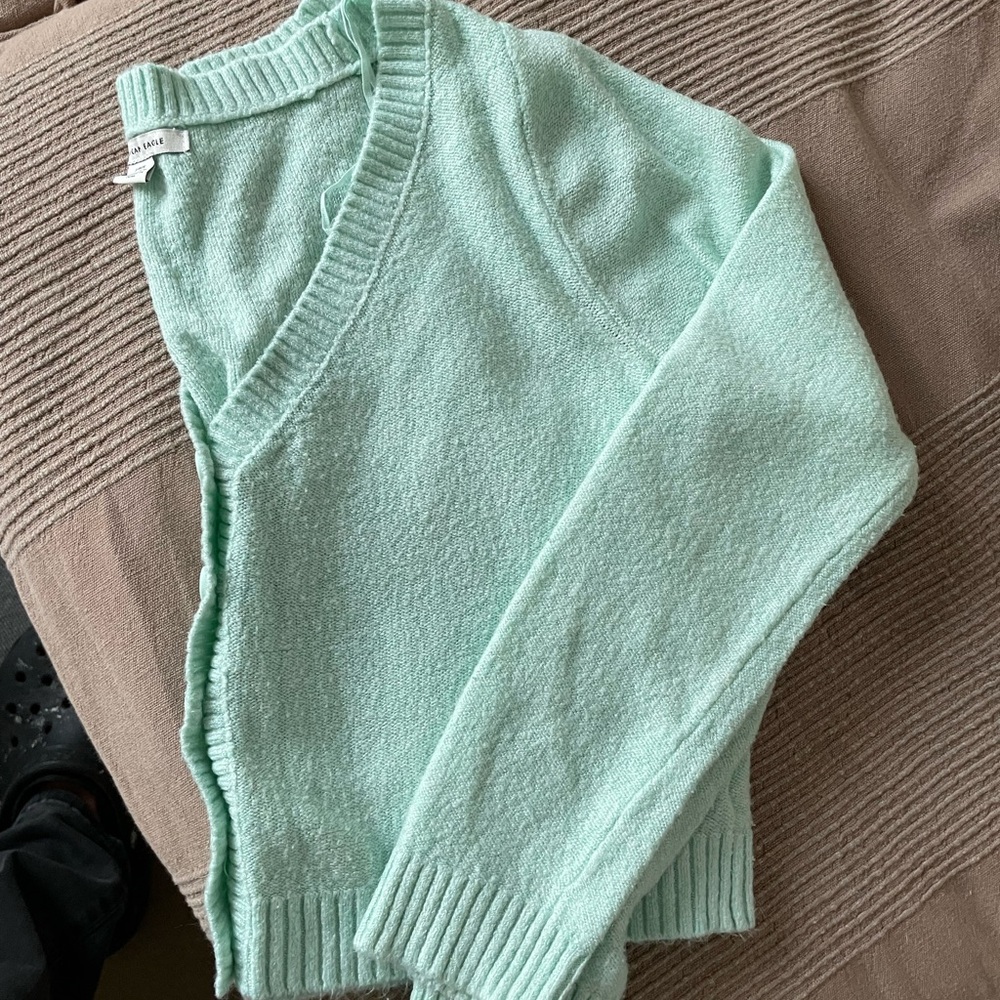 American Eagle Outfitters Light Green Cardigan